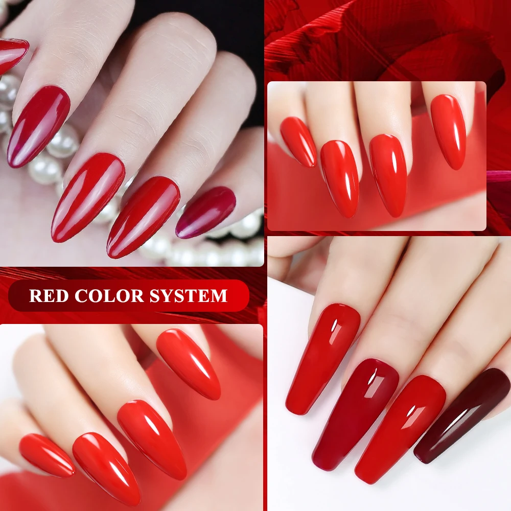 Evidenziare Beaute smalto per unghie in Gel rosso marrone autunno inverno unghie ad alta saturazione Base per vernice semipermanente Top Coat opaco Nail Art