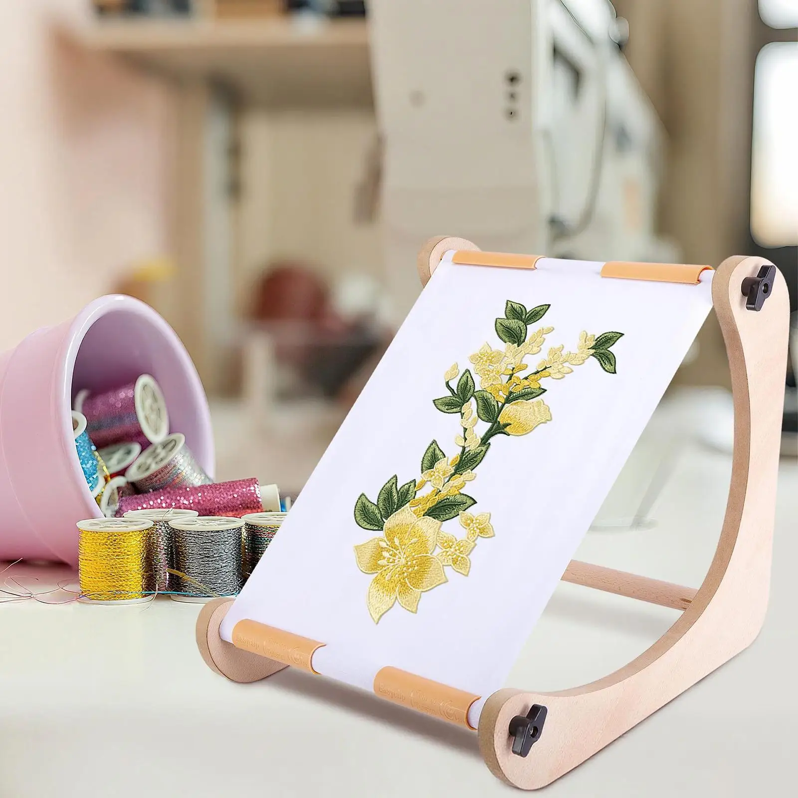 

Настольная подставка для вышивания крестиком, подставка для пяльца, профессиональный деревянный прочный держатель, стойка, швейные принадлежности для гобелена, гостиной