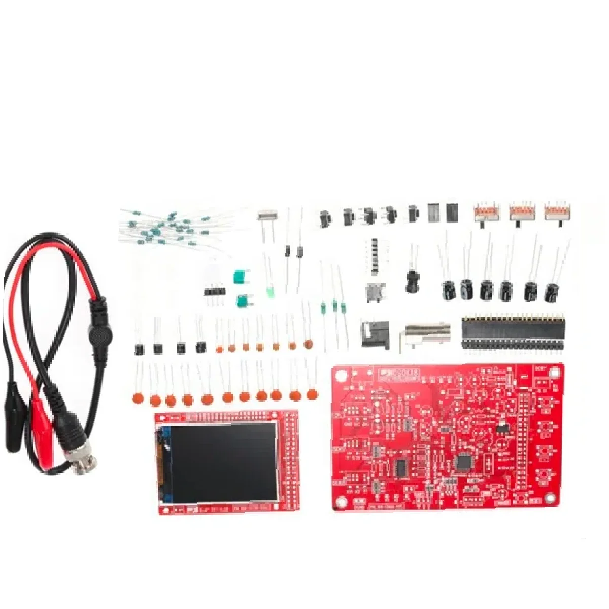 DSO138 Fully Assembled Digital Oscilloscope 2.4 inch TFT LCD Display Probe Test Clip Acrylic Case Oscilloscope DIY KIT