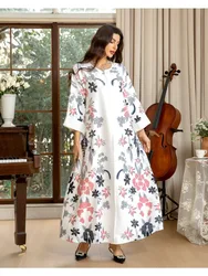 Muslim Abaya Jalabiya for Women Vestidos Ramadan Morocco Dress Dubai Abayas Kaftan Islam Flower Print Long Robe Party Dresses