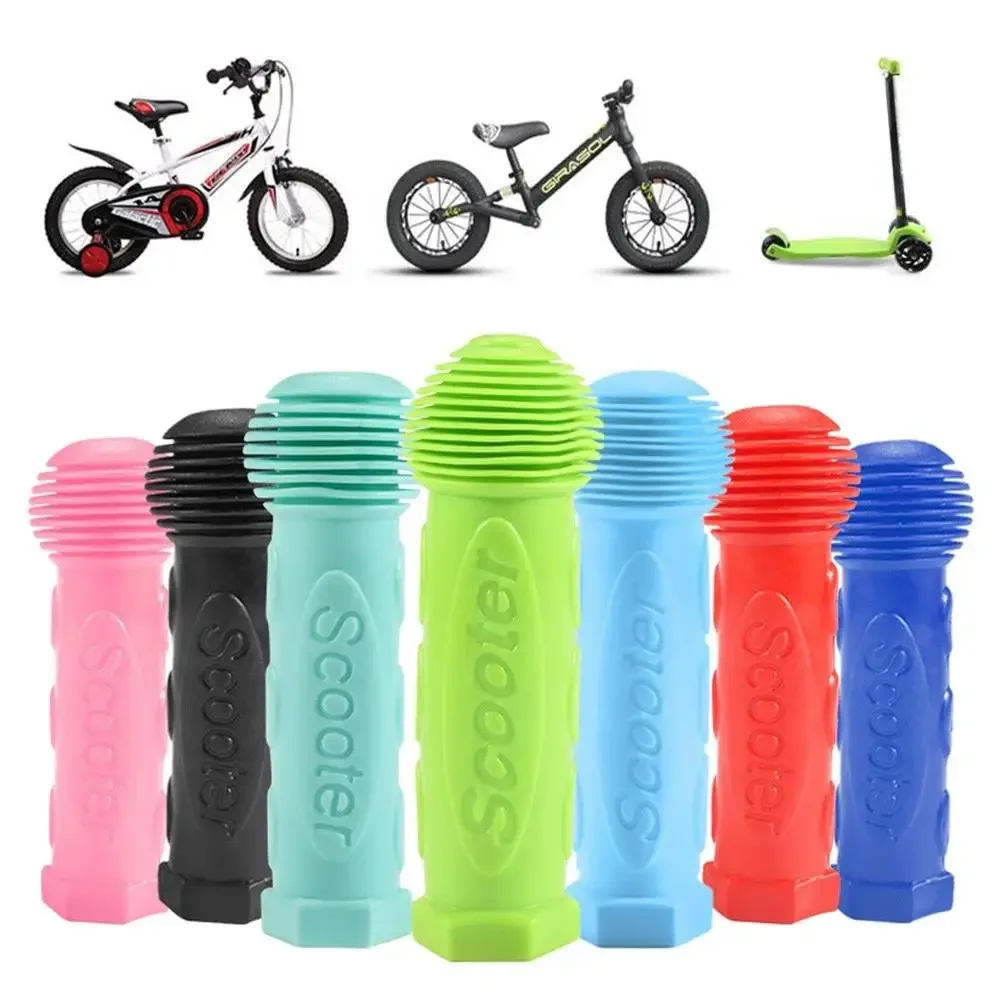 1 Pair Rubber Grip Bike Bicycle Handle Bar Grips Cover Anti-slip Tricycle Skateboard Scooter Handlebar for Kids Children Cycling