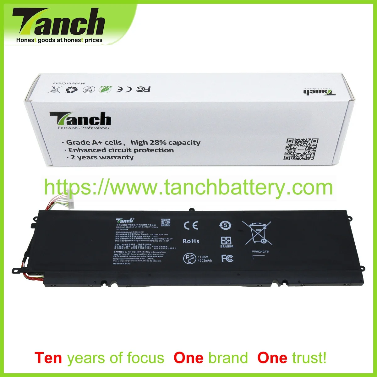 

Tanch Laptop Batteries for RAZER RC30-0281 0200 RZ09-03101J52 RZ09-03101J72 BLADE STEALTH 13 2019 i7-8565U,11.55V,3 cell