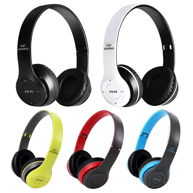 P47 Беспроводные наушники 5.0 Bluetooth-совместимые гарнитуры HiFi стерео складные для сотового смартфона с поддержкой микрофона SD-карты