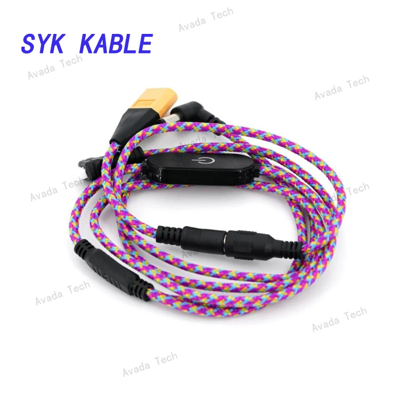 FREESHIPPING (HKFPV) Black Sheep TBS SYK KABLE Fatshark/DJI Glasses Power Supply Line 2-6S (5 colors)