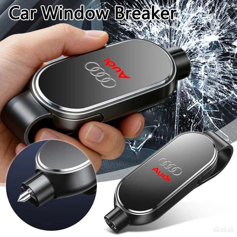 Outil d'évacuation portable pour voiture Audi : brise-vitre d'urgence, coupe-ceinture de sécurité, marteau de sécurité automobile, autocollants de sauvetage d'urgence pour véhicule