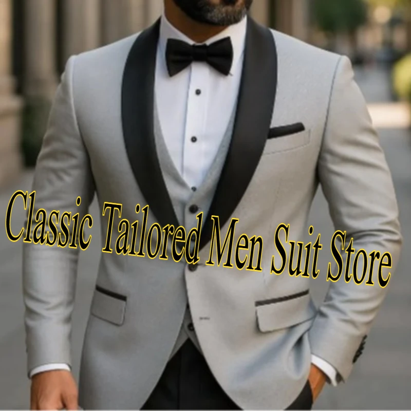 

Customzied Men's Suits Elegant Business 3 Piece Jacket Pants Vest