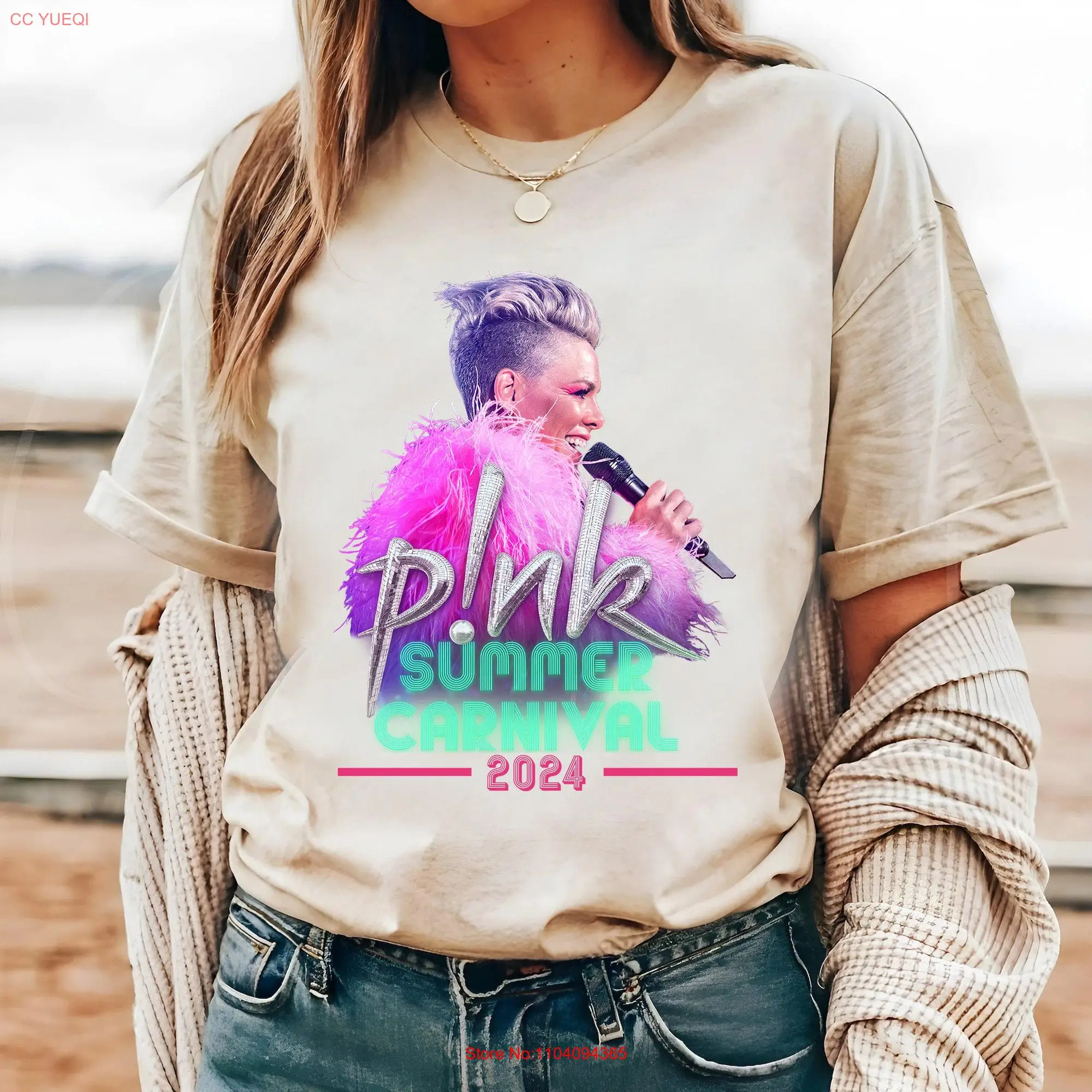 P nk Pink Singer Summer Carnival 2024 Tour T Shirt Trustfall Album Fan Lovers Concert long or short sleeves