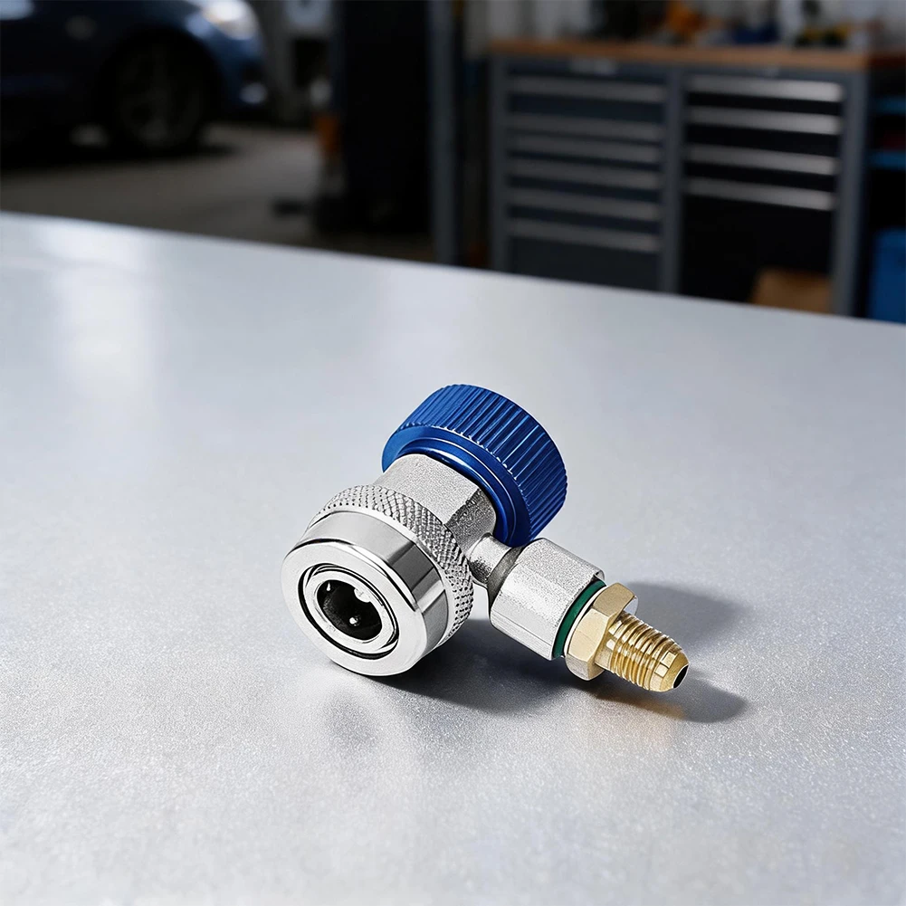 Red Blue Brass 1/4 R134a Quick Coupler High Low Pressure Adapter For Auto Air Conditioning Tool