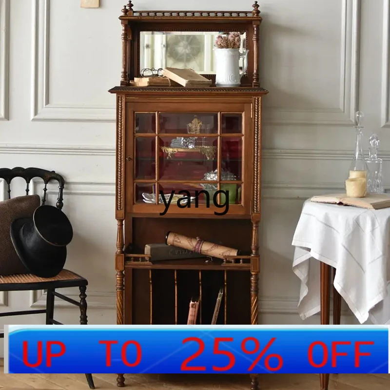 

LTT retro solid wood living room wall display home storage cabinet