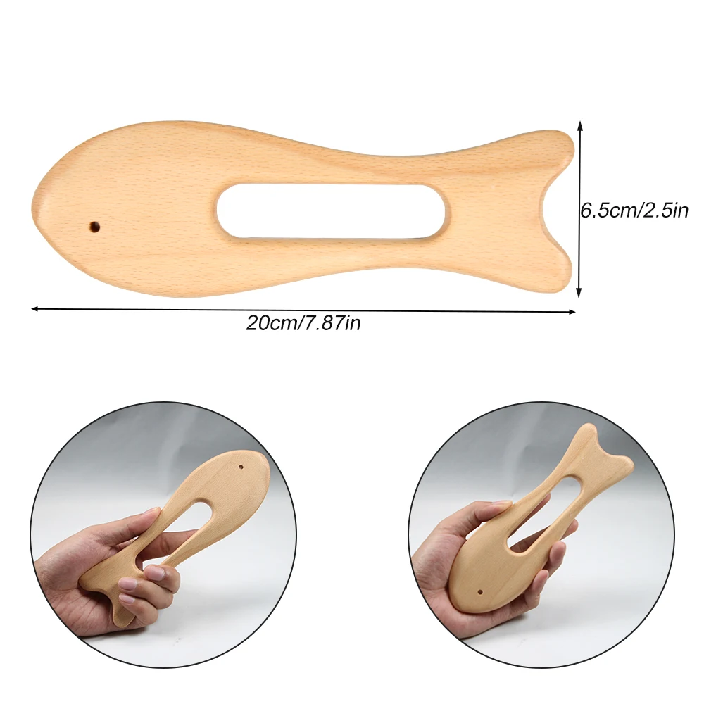 1Pcs Beech Wood Therapy Gua Sha Massage Tools, Lymphatic Drainage Tool Anti Cellulite Massager, Scraping Board, Guasha Tool