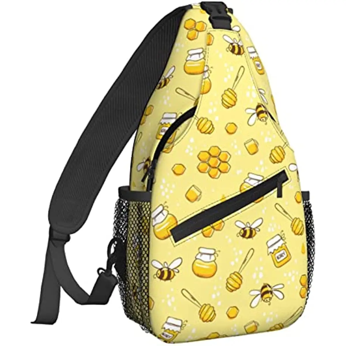 

Cute Bees and Honey Sling Backpack Chest Bag Crossbody Shoulder Bag Gym Cycling Travel Hiking Daypack for Men Women