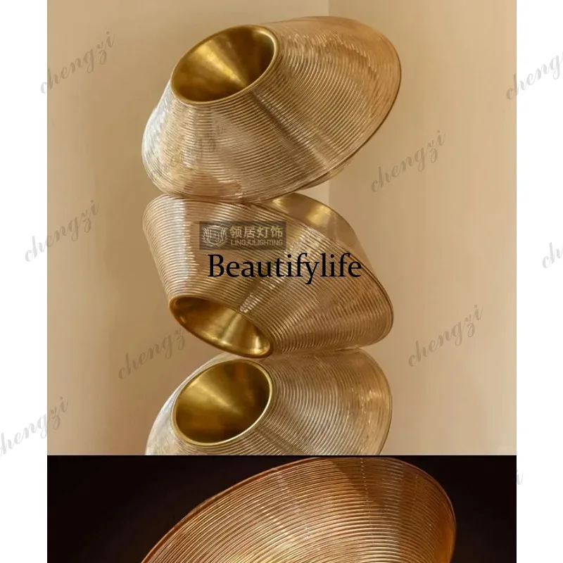 A73  Endless Pillars Stacked Floor Lamp Designer Entrance Ornament Living Room Vertical Sculpture Decoration