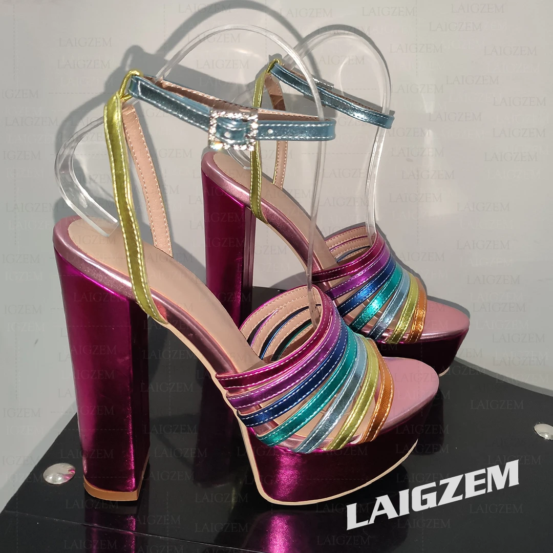 

BERZIMER/женские босоножки на платформе с лоскутными ремешками, босоножки на толстом высоком каблуке, женские туфли-лодочки Zapatos, женские туфли-лодочки, большой размер 43 44 46 52