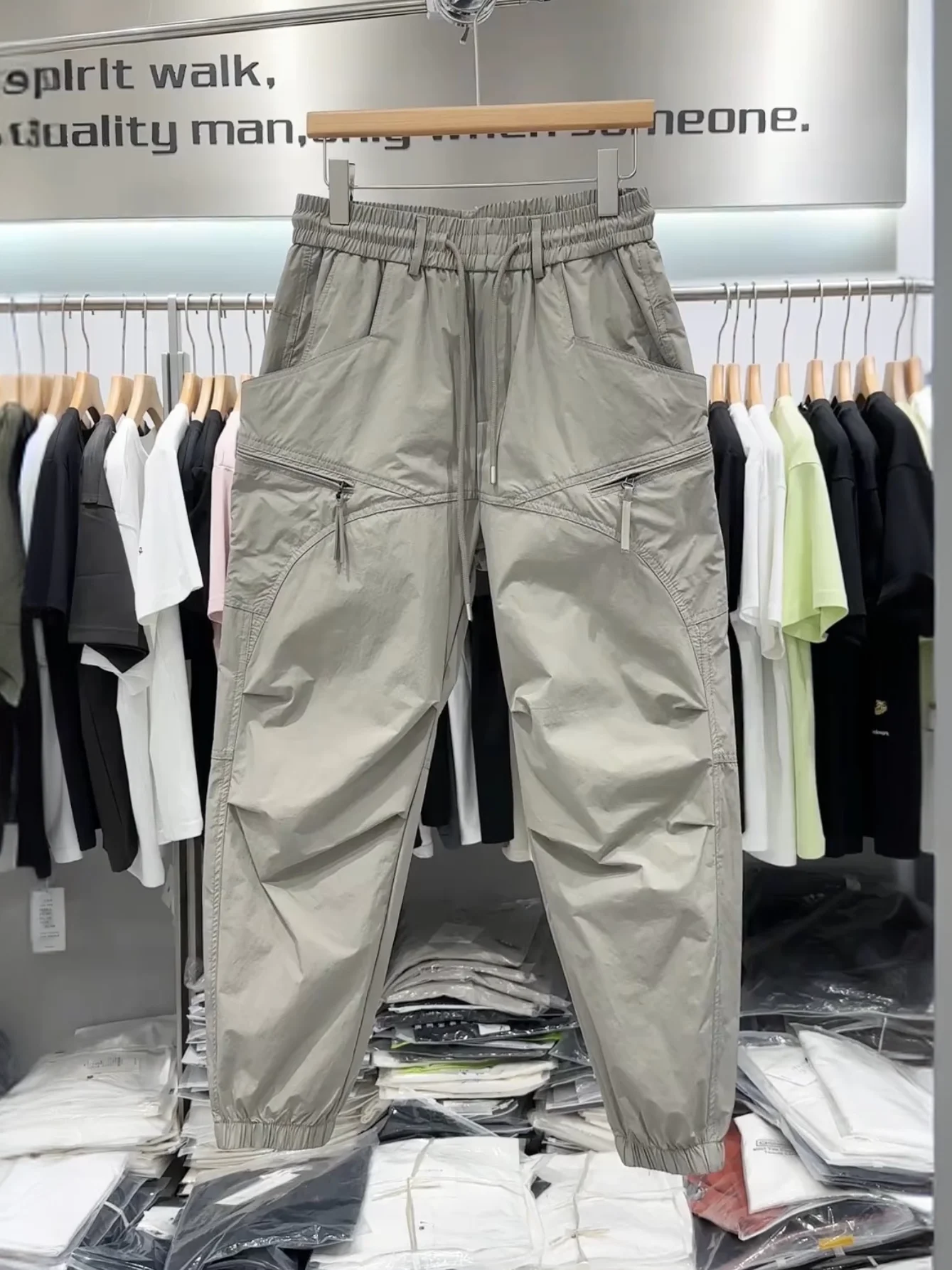 

Мужские летние рабочие брюки премиум-класса: свободные, быстросохнущие, удобные шаровары для активного отдыха, модные повседневные брюки свободного кроя