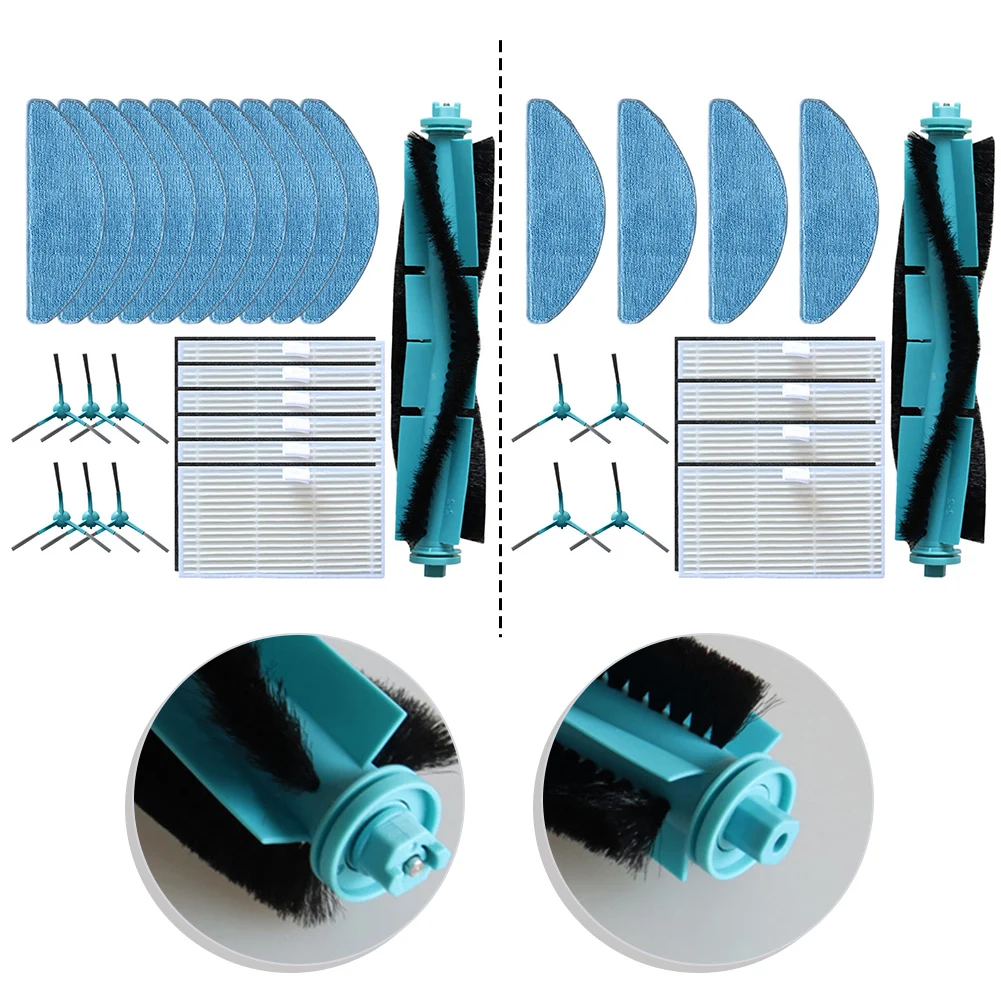 1 فرشاة رئيسية + 4/10 ممسحة قماش + 4/6 فلتر + فرشاة جانبية 4/6 كنس حافة فعالة وتتبع الحطام المتقدم لمكنسة OKAMI R117