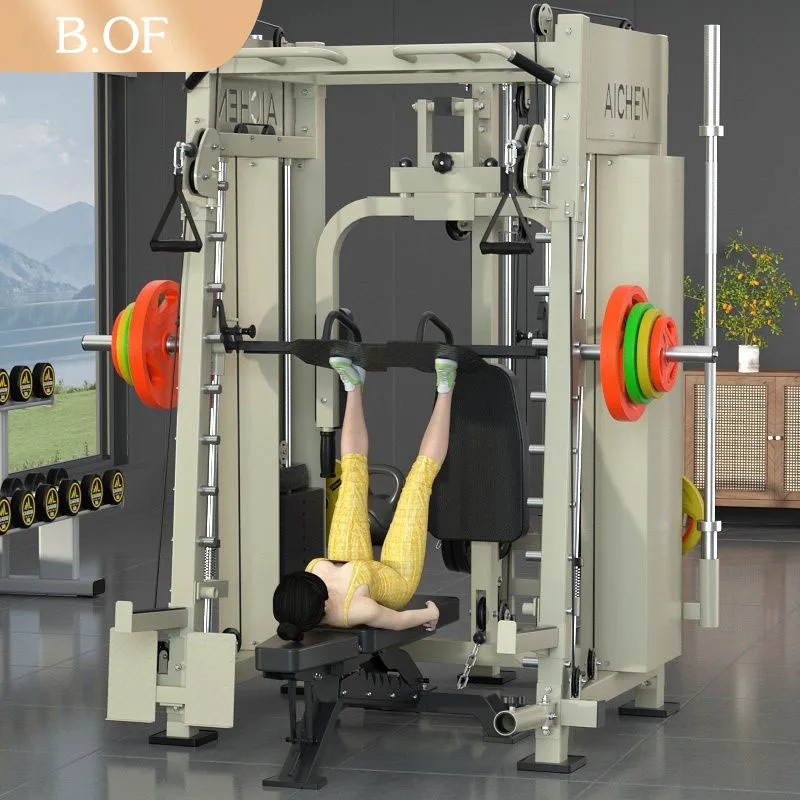 Commercial Smith Machine Portal Frame Multifunctional Fitness Equipment Home Gym Squat Rack Weight Training Exerciser FrMee