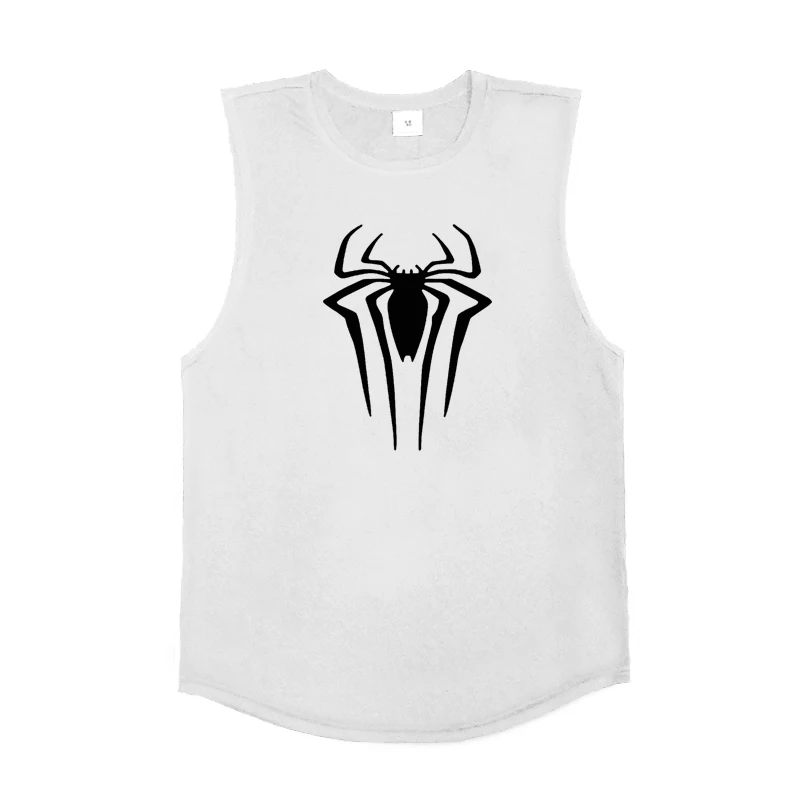 Spider Summer Cotton Breathable Vests Mens Sport Workout Singlets Casual Bodybuilding Tank Tops Gym Fitness Sleeveless T-Shirts