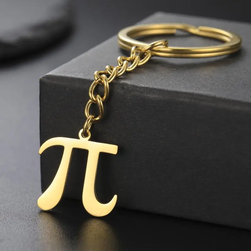 Pi-Symbol Geometrischer Schlüsselanhänger Anhänger Langlebiger Edelstahl Mathematik-Schmuck für Familienmitglieder Weihnachtsgeschenk Kleines Geschenk – Detail 1