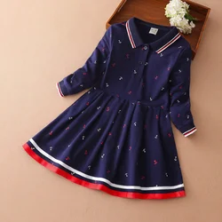 Girls Dress 2024 Autumn Winter Dresses For Kids Children Princess Dress Costumes College Wind School Teenager Clothes 3-12years