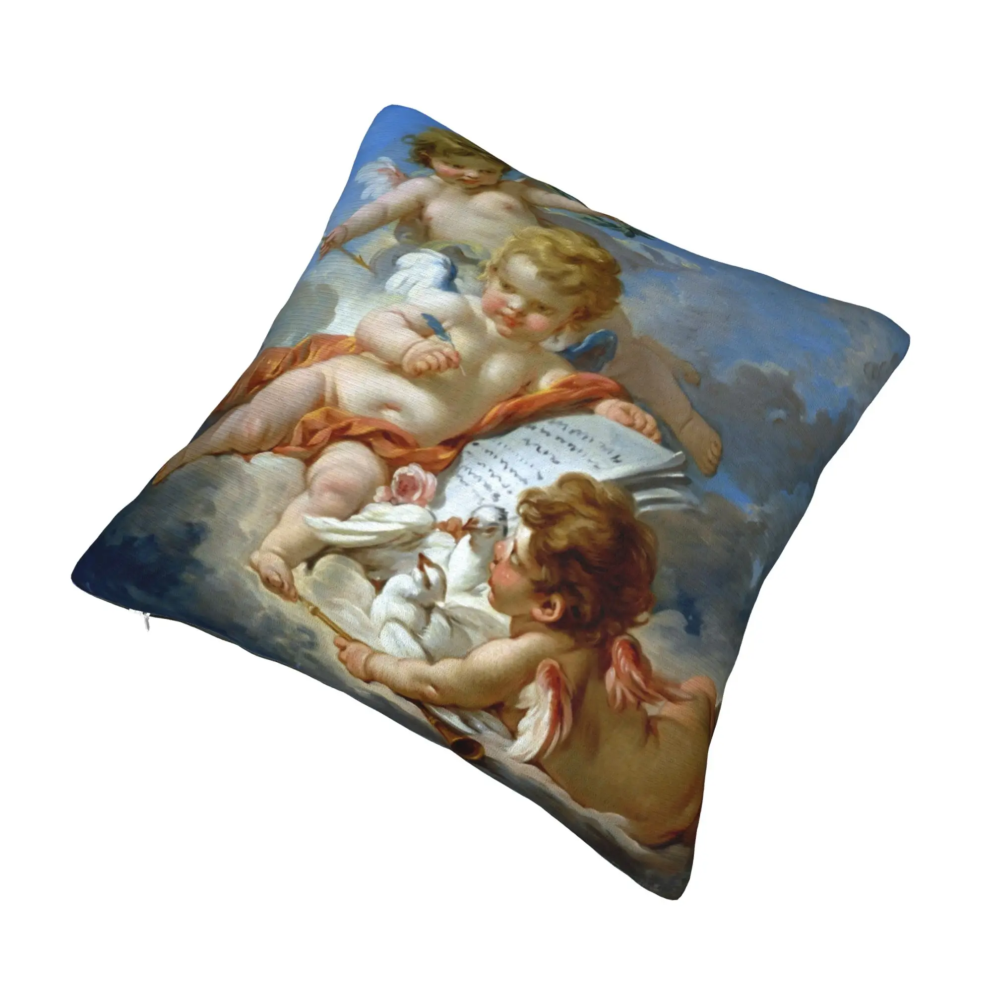 Aesthetic Renaissance Angel Modern Pillow Cover Living Room Decoration Boucher Rococo Art Cushion