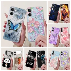 For Vivo Y19s Case VivoY19s V2419 Silicone Cover New Stylish Butterfly Flower Transparent Soft Funda For Vivo Y19s 4G Phone Case