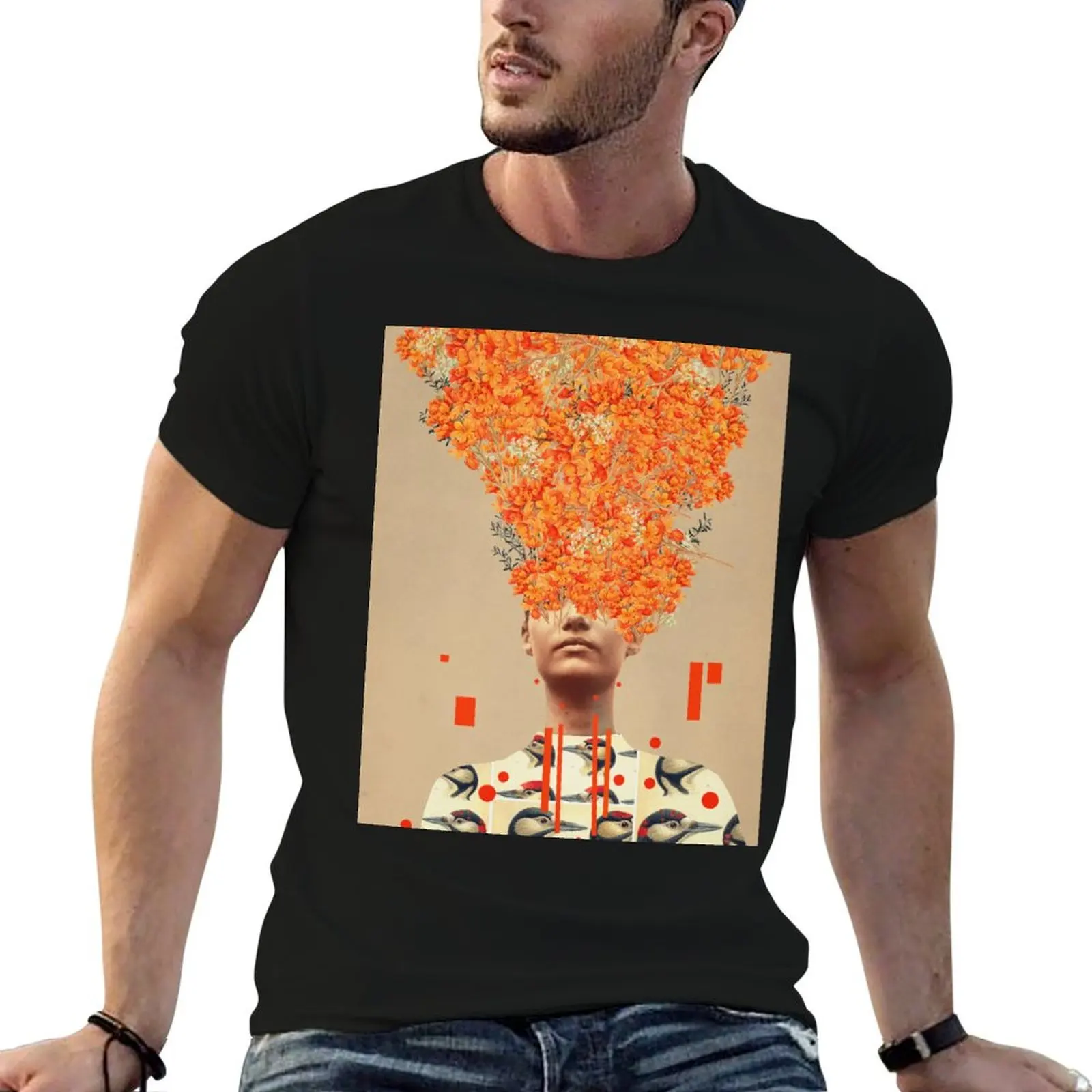 Bird Flight in Autumn T-Shirt No Iron Casual Short Sleeve Top