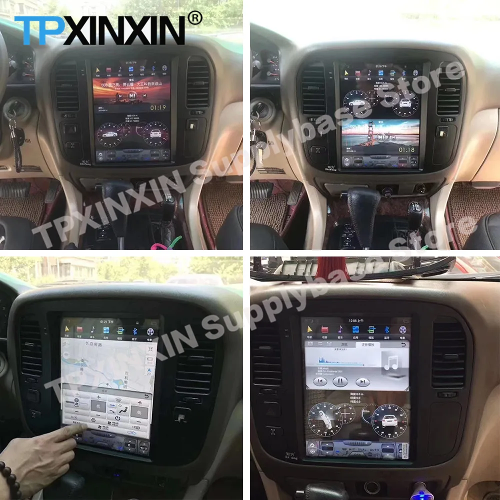 Qualcomm  Radio Stereo Receiver Android 13 For Toyota Land Cruiser LC100 1998 1999 2000 2001 2002 GPS Navi Record Head Unit