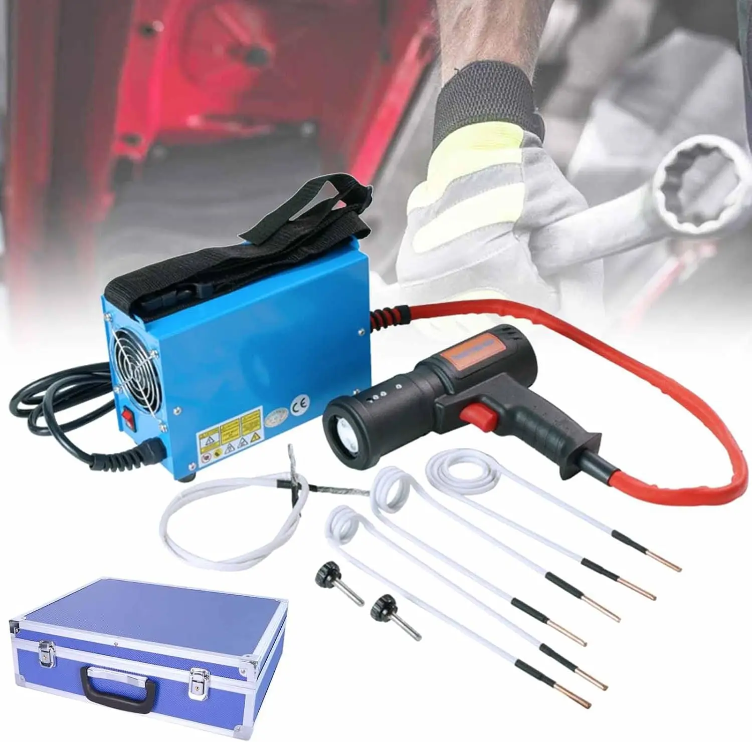 

Комплект индукционного нагревателя 1500 Вт 110/220 В для автомобилей, безпламенный индукционный нагреватель, ручной электромагнитный нагреватель