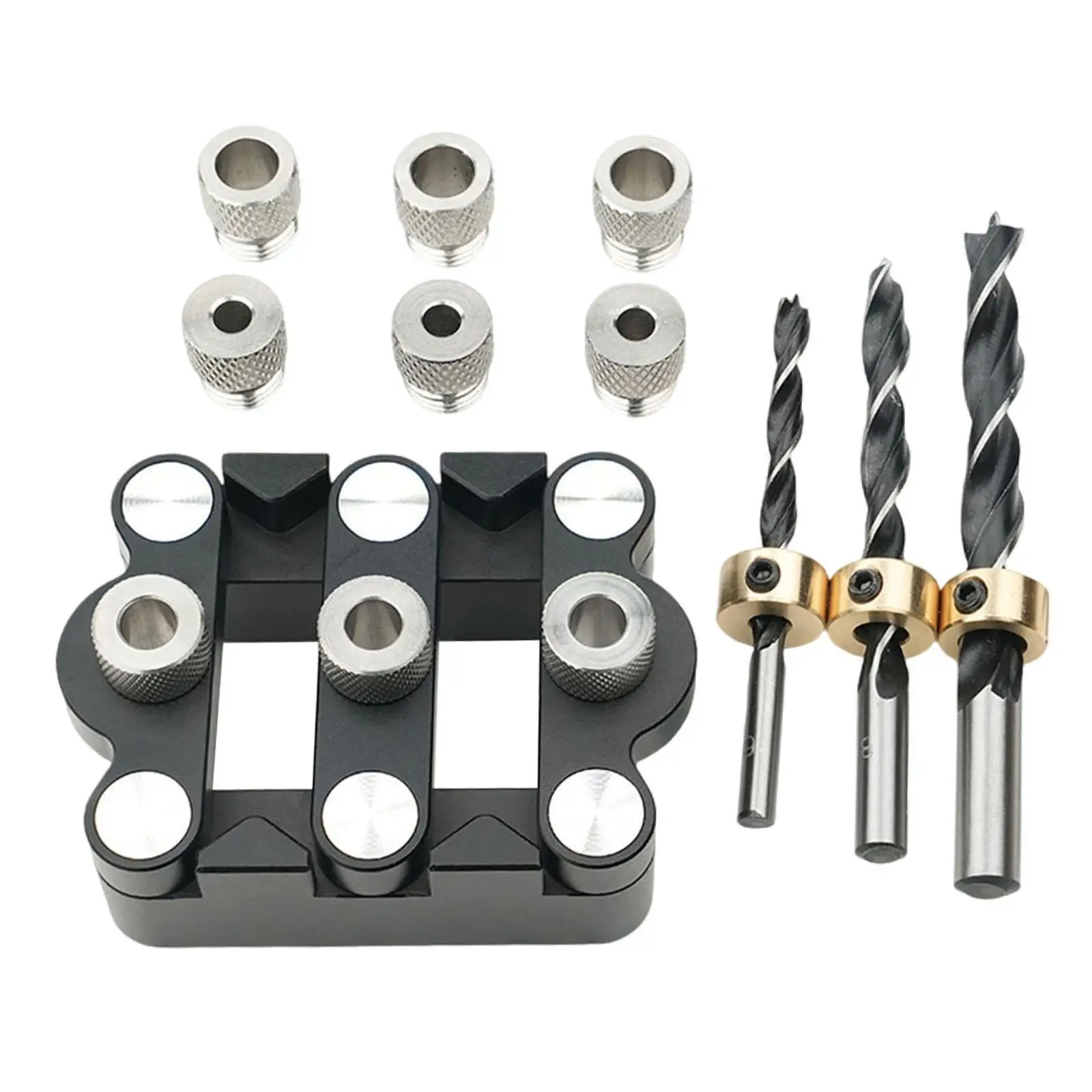 

Pocket Hole Jig Kit Easy to Use Aluminum Alloy Carpentry Tools for Straight Holes DIY Furniture