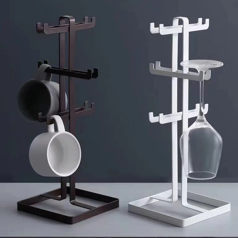 

Подставка-органайзер для стаканов и кружек из кованого железа, подвесная, для дома, для сушки и хранения чашек для воды, кофе и чая