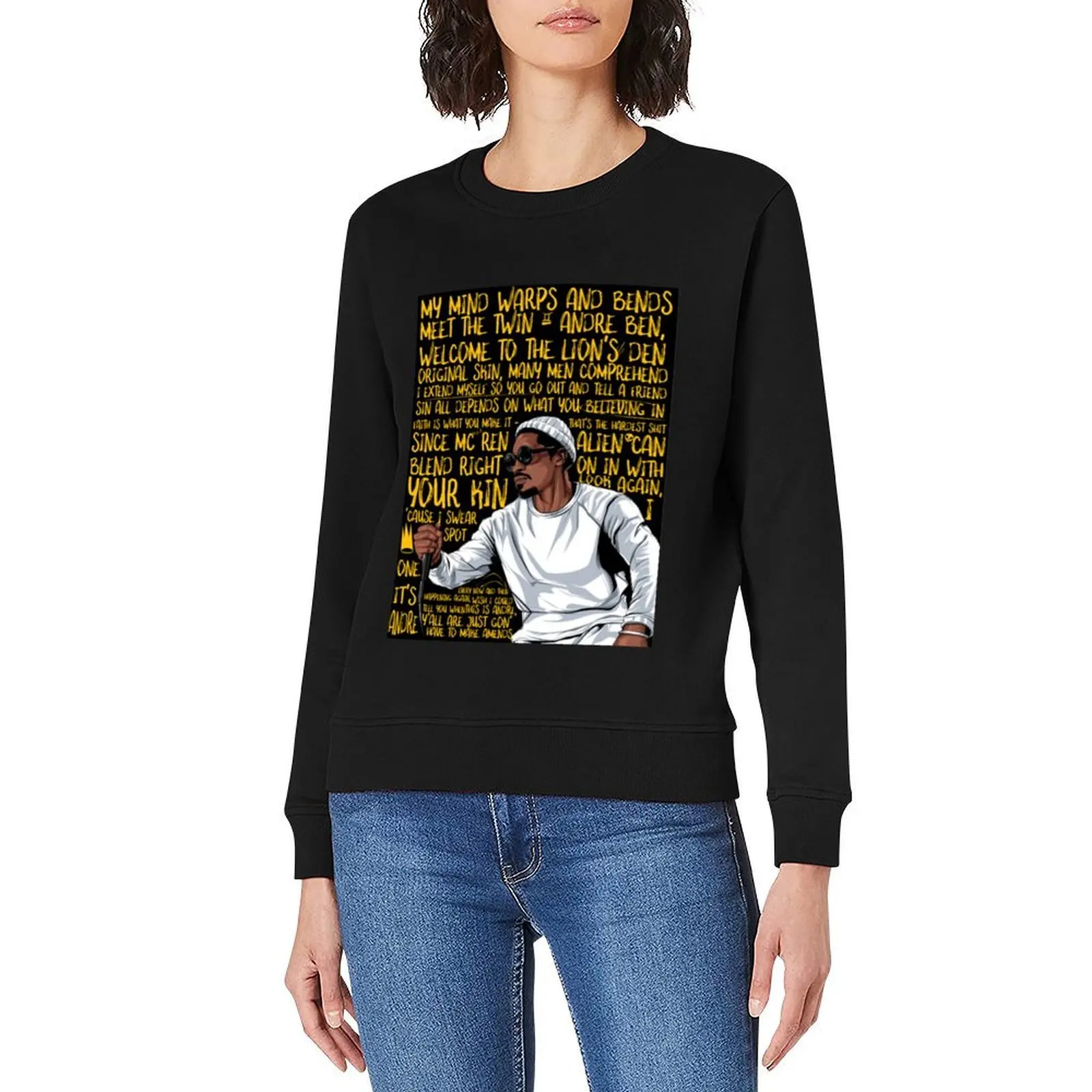 Andre 3000 The twin Pullover men's clothes men's sweat-shirt set korean clothes anime clothes graphic sweatshirts