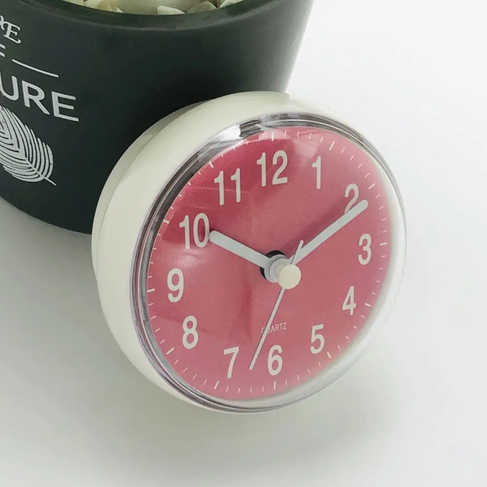 Mini-Sauger-Wanduhr, Badezimmer, beschlagfrei, wasserdicht, 7 cm, Küche, Toilette, Wohnzimmer, wasserdicht, kleine Quarz-Tischuhr – Detail 3
