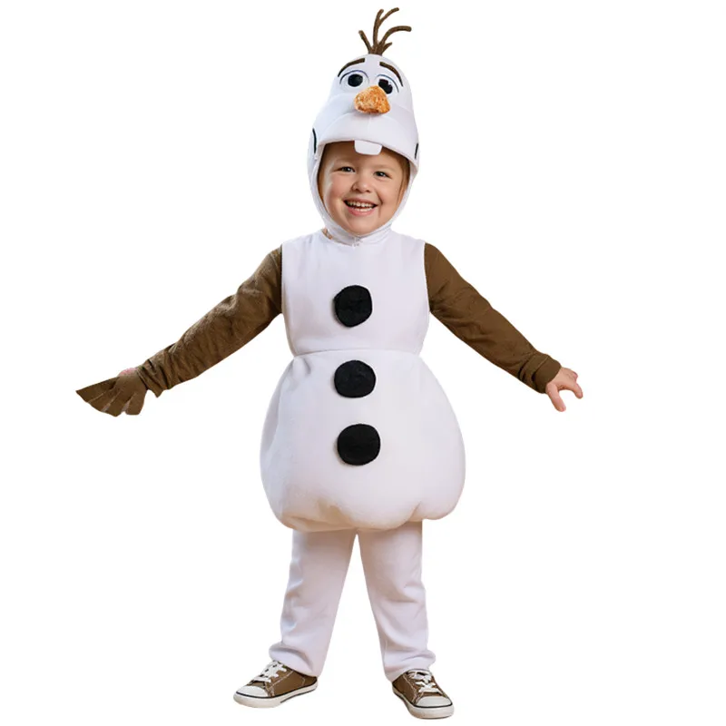 New Year's Olaf Character Costume for Kids Toddler Anime Fantasy Party Outfit Christmas Performance Costume with Hat and Vest