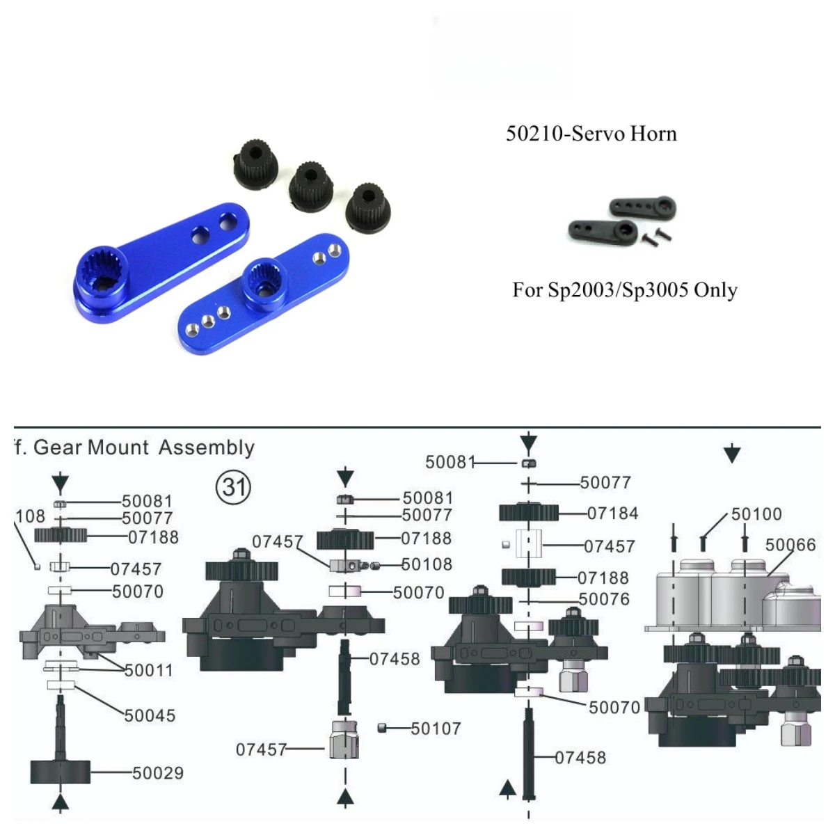 

HSP RACING CAR ACCESSORIES 050023 50118 50210 FOR 1/5 RC CARS 94050