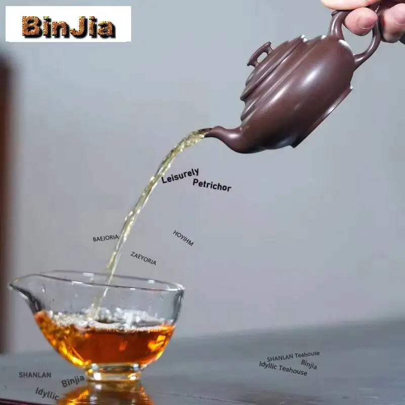 200ml Yixing Purple Clay Teapots Famous Artists Handmade Bridge Pot Raw Ore Di Cao Qing Mud Kettle With Strainer Zisha Tea Set