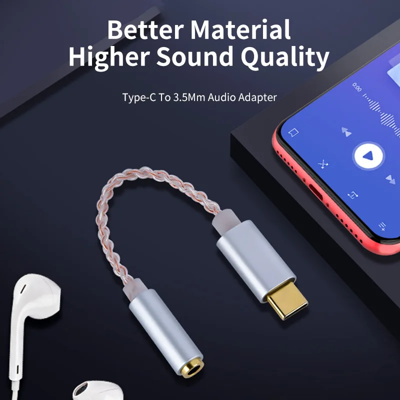 

Аудиокабель с разъемом USB Type-C на 3,5 мм для Huawei mate 20 Pro Samsung Xiaomi iPad