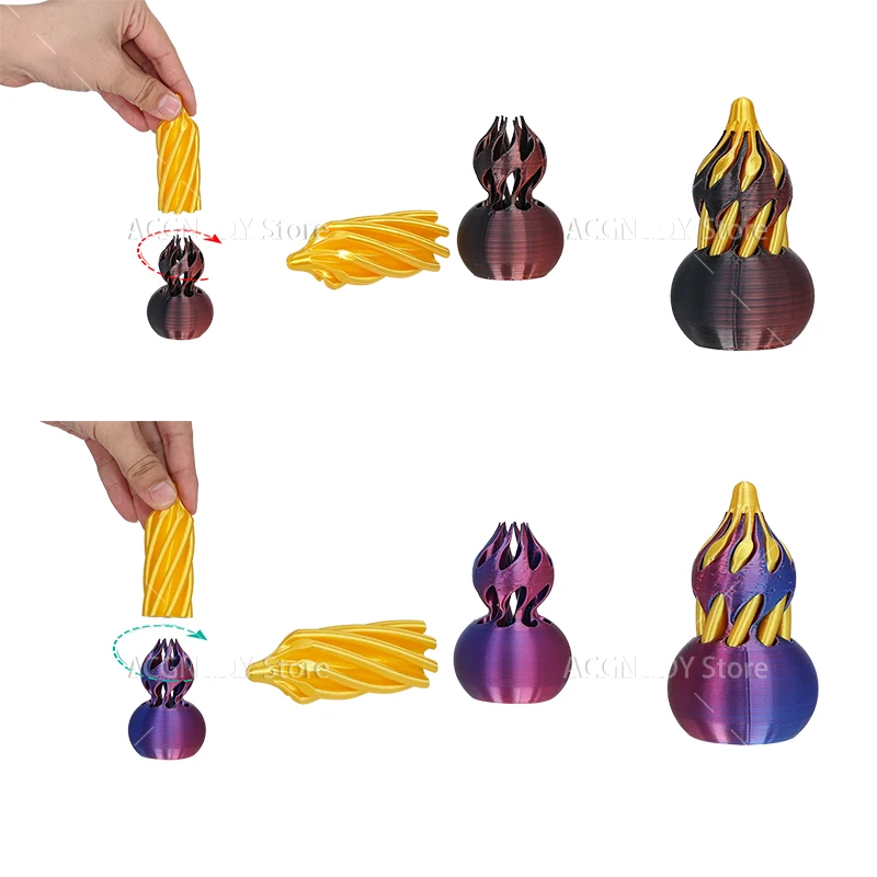 46 Styles 3D Printed Spiral Cone Impossible Pyramid Passthrough Fidget Toy Stress Relief Screw Toys Christmas Tree Desktop Decor