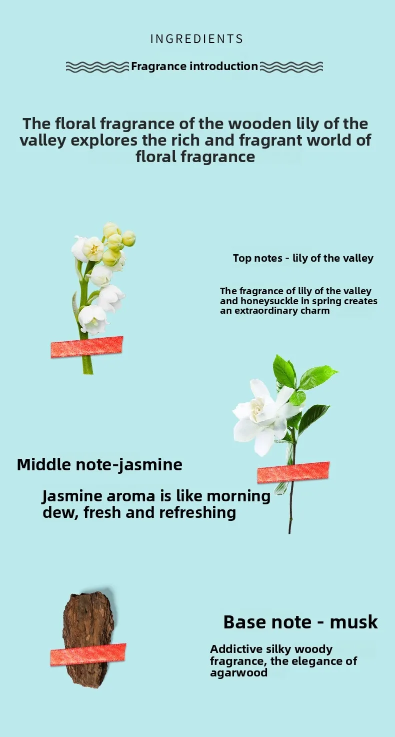 50ml 오리지널 브랜드 향수 소녀 향수 풍부한 향기 우디 백합 노트 오래 지속되는 여성용 향수