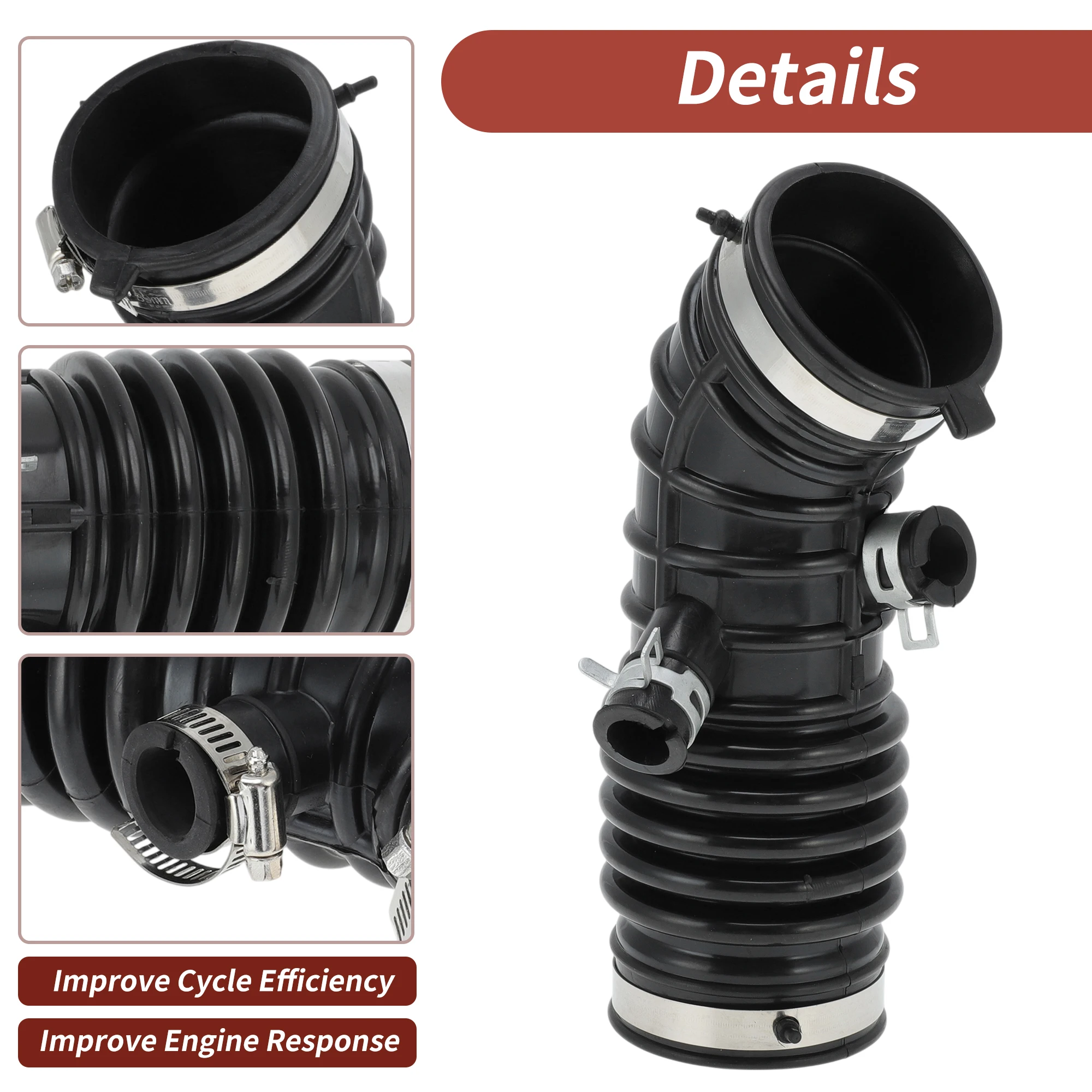 UXCELL Tube de tuyau d'admission d'air avec colliers de serrage pour Infiniti G37 Q40 Q60 QX50 pour Nissan 370Z 2009-2021 tuyau de conduit d'admission No.16576EY00A