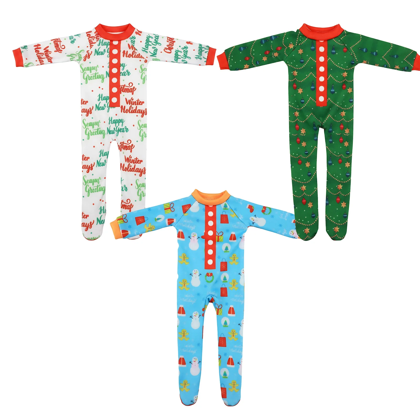 Roupas de boneca pop, 10 estilos, body estampado estilo natal para 30cm, acessórios de roupas de boneca de natal, presente de brinquedo de natal para meninas
