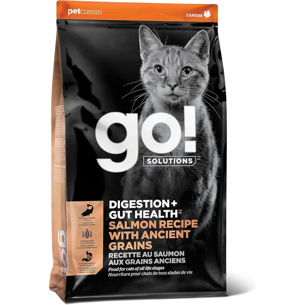 

Digestion + Gut Salmon Dry Cat ood, Premium Chicken-ree Kibble or Gastrointestinal & Digestive Welln, Supports Sensitive Stohs,