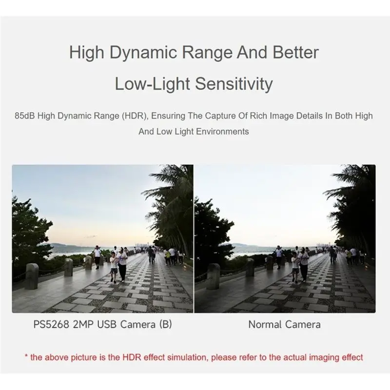 A97I-PS5268 2MP Camera Module Type B, USB 2.0 Header, High Dynamic Range, Rolling Shutter, Onboard Dual Microphones