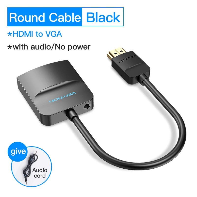 Ventie HDMI naar VGA Adapter 1080P HD Male naar VGA Female Converter Met 3.5 Jack Audio Kabel voor Xbox PS4 PC Laptop Projector