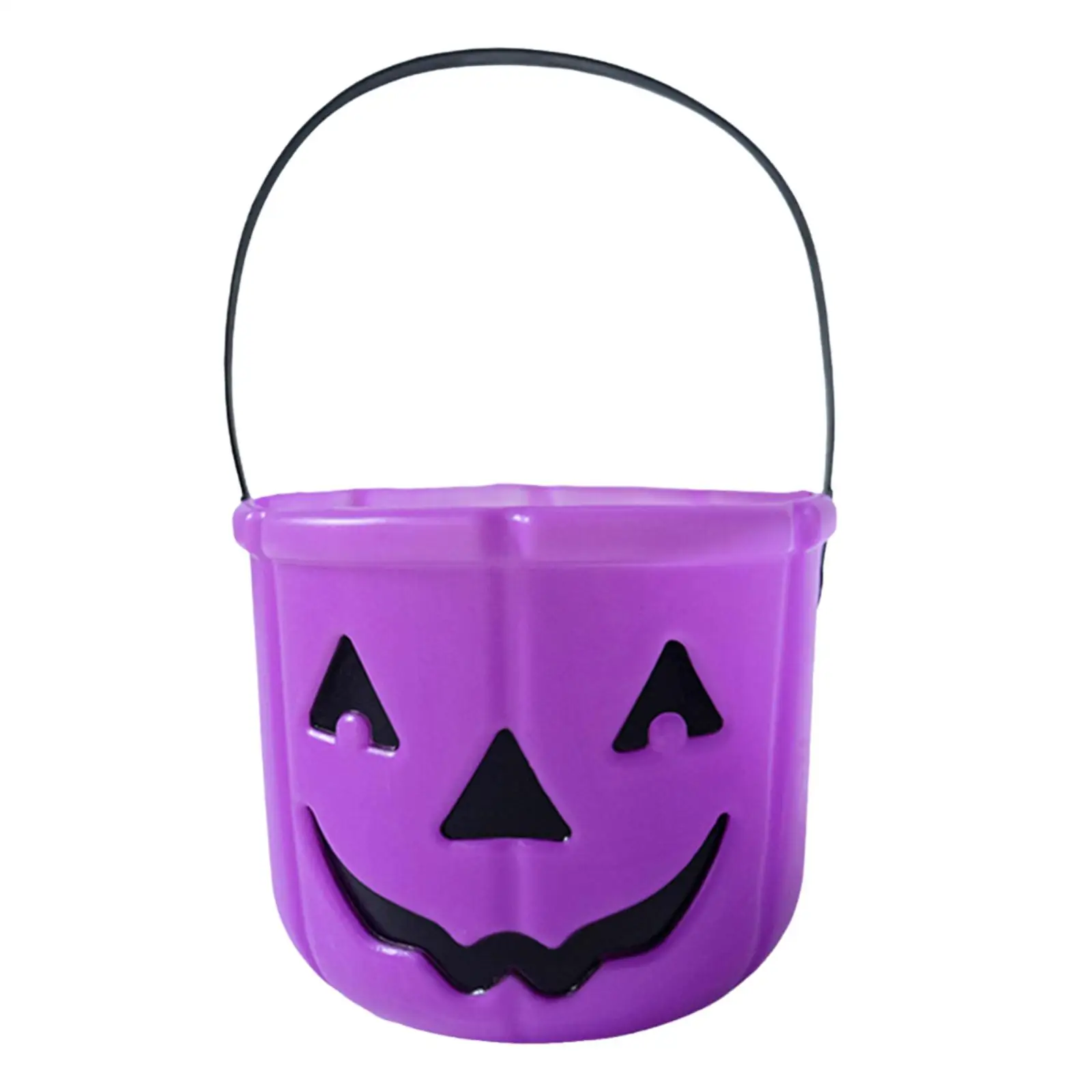 Jack O Lantern Candy Bucket Holder Durable PVC Portable Halloween Gift Basket for Party Favors Decoration