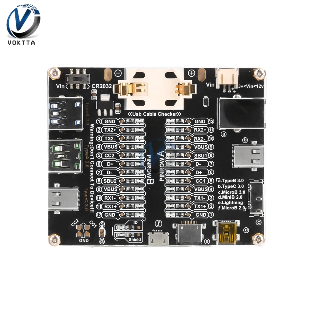 Cabo USB Data Line Detection Board, Cable Checker, USB Cable Tester, Short Circuit On-Off Switching, Type-C Test Tools