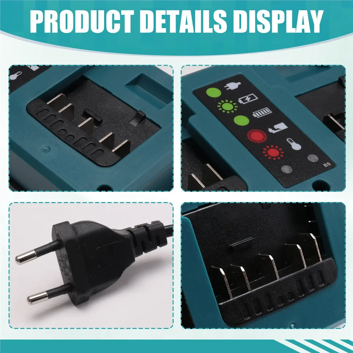 DT81 2 Port Li-Ion Battery Charger Fast Charging for Bosch 18V 20V GBA18V80/GBA18V40/GBA18V120 EU Plug