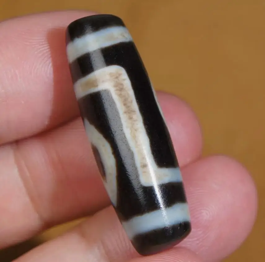 High Oily Ancient Tibetan DZI Beads Old Agate 2 Eye Totem Amulet Pendant GZI