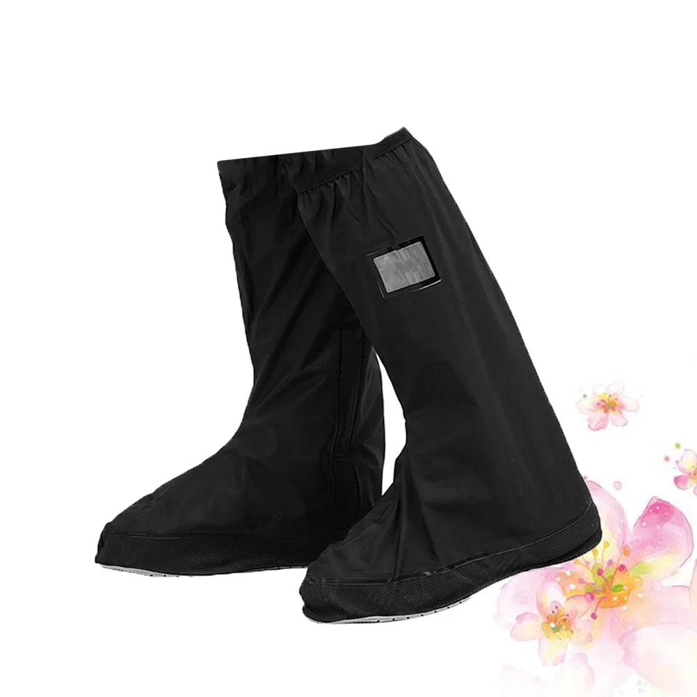 

Pair Anti-Slip Shoe Covers Waterproof Rainproof Outdoor Travel Shoe Protectors Black For Camping Walking Wedding