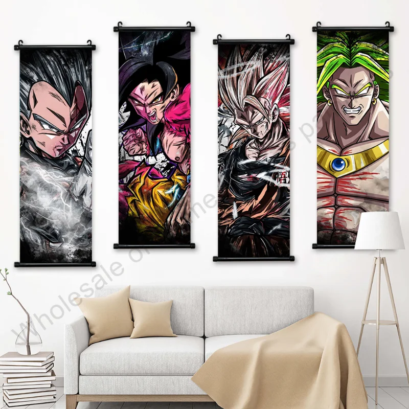 Scroll Hanging Painting Living Room Home Decor Anime Prints Wall Janpan  Dragon Ball Art Super Saiyan Poster Canvas Goku