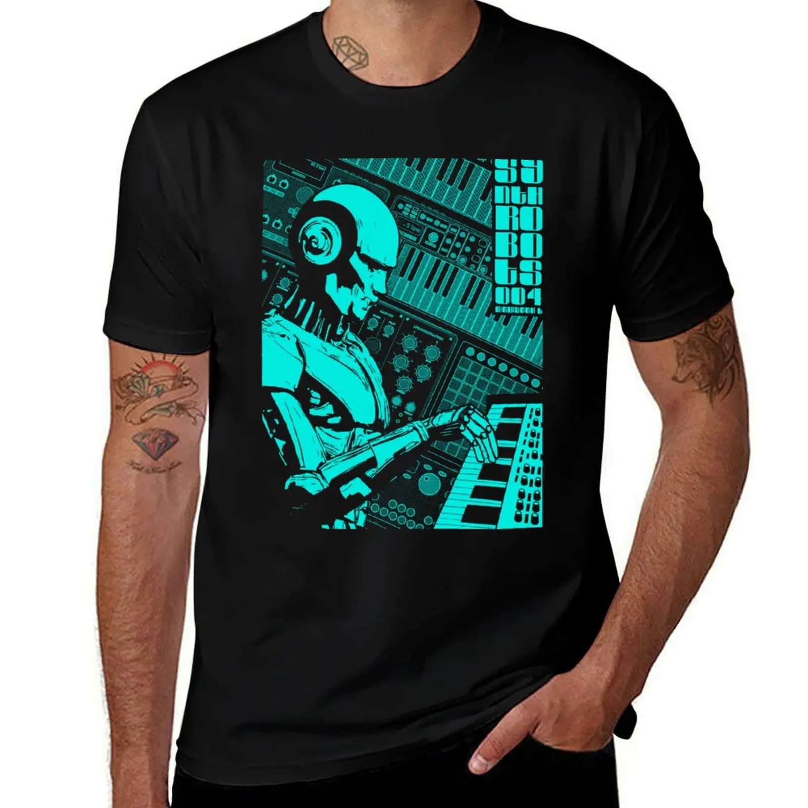 

Synth robot 004 Synthesizer musician and music producer T-Shirt graphic t shirts man t shirt men clothes